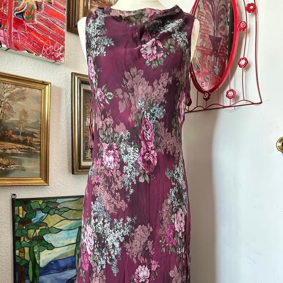 charter club vintage purple floral maxi dress - Picture 2 of 4